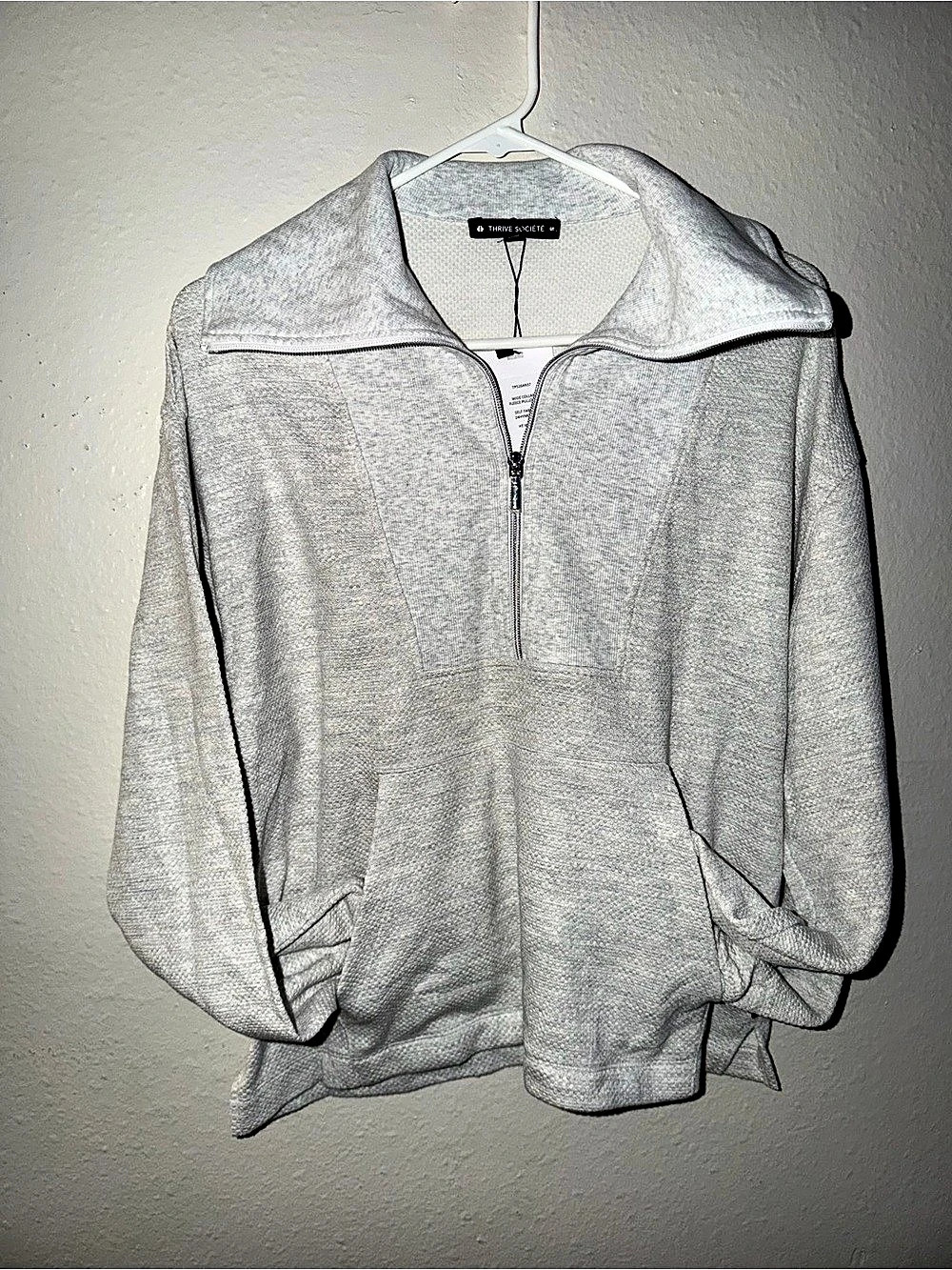 Thrive Society Quarter-Zip Pullover in Gray Size Medium Like New